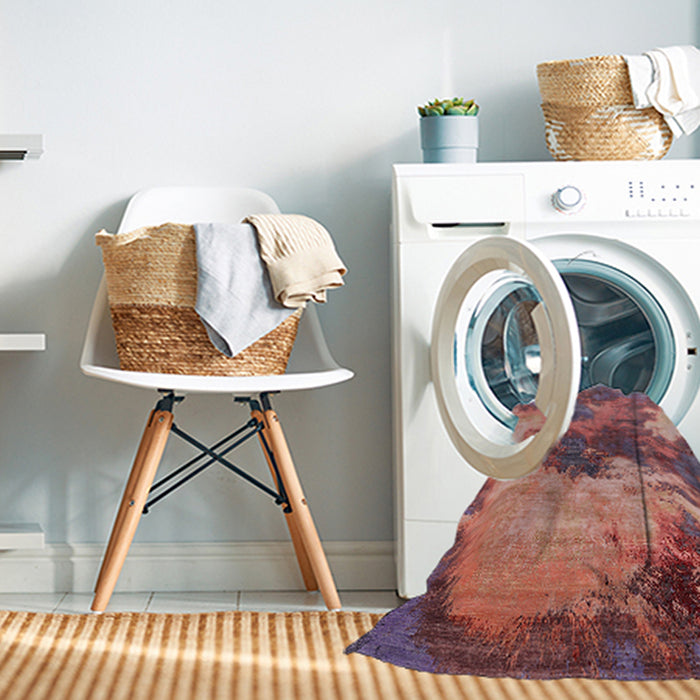 Machine Washable Industrial Modern Pink Coral Pink Rug in a Washing Machine, wshurb2089