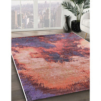 Mid-Century Modern Pink Coral Pink Oriental Rug, urb2089