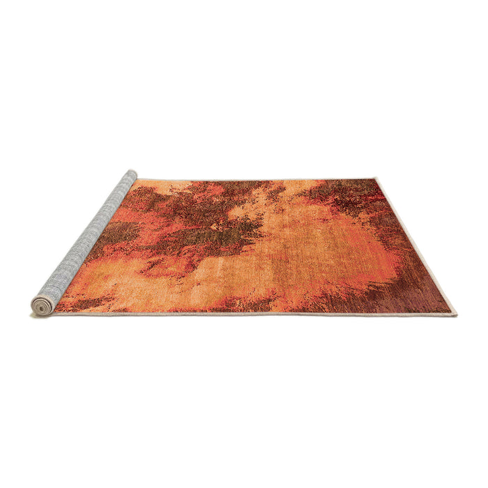 Sideview of Machine Washable Oriental Orange Industrial Area Rugs, wshurb2089org