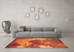 Machine Washable Oriental Orange Industrial Area Rugs in a Living Room, wshurb2089org