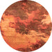 Round Oriental Orange Industrial Rug, urb2089org