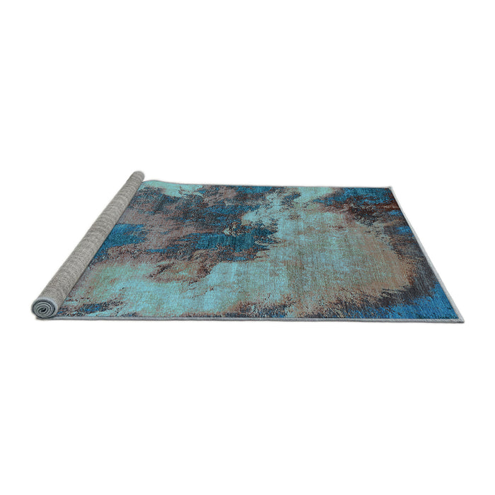Sideview of Machine Washable Oriental Light Blue Industrial Rug, wshurb2089lblu