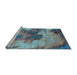 Sideview of Machine Washable Oriental Light Blue Industrial Rug, wshurb2089lblu