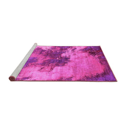 Sideview of Machine Washable Oriental Pink Industrial Rug, wshurb2089pnk