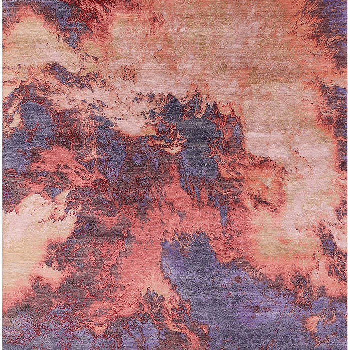 Mid-Century Modern Pink Coral Pink Oriental Rug, urb2089