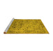 Sideview of Machine Washable Oriental Yellow Industrial Rug, wshurb2090yw