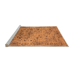 Sideview of Machine Washable Oriental Orange Industrial Area Rugs, wshurb2090org