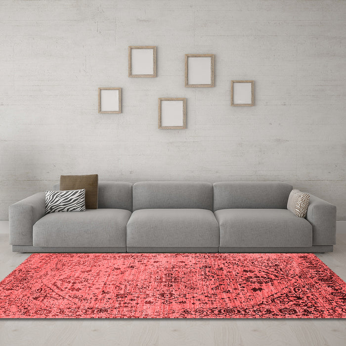 Industrial Red Washable Rugs