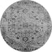 Round Oriental Gray Industrial Rug, urb2090gry