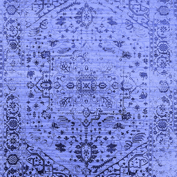Machine Washable Oriental Blue Industrial Rug, wshurb2090blu