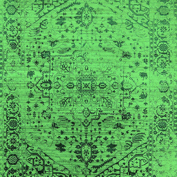 Machine Washable Oriental Green Industrial Area Rugs, wshurb2090grn
