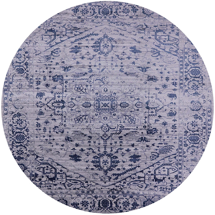 Round Machine Washable Industrial Modern Wisteria Purple Rug, wshurb2090