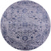 Round Machine Washable Industrial Modern Wisteria Purple Rug, wshurb2090