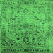 Square Oriental Green Industrial Rug, urb2090grn