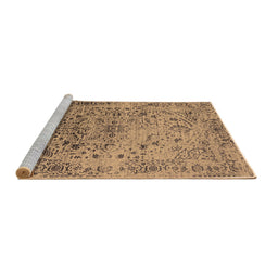 Sideview of Machine Washable Oriental Brown Industrial Rug, wshurb2090brn
