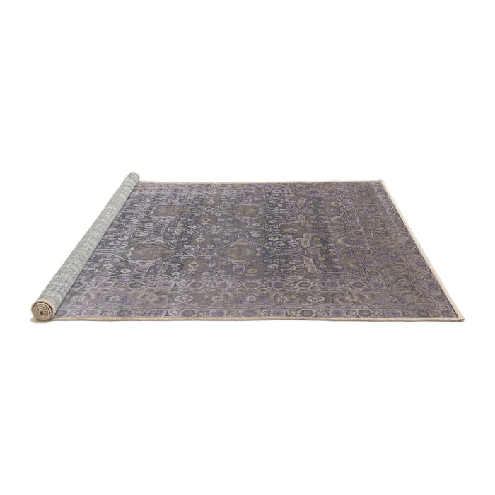 Sideview of Machine Washable Industrial Modern Silver Pink Rug, wshurb2091