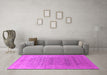 Machine Washable Oriental Pink Industrial Rug in a Living Room, wshurb2091pnk