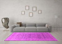 Machine Washable Oriental Pink Industrial Rug, wshurb2091pnk