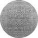 Round Oriental Gray Industrial Rug, urb2091gry