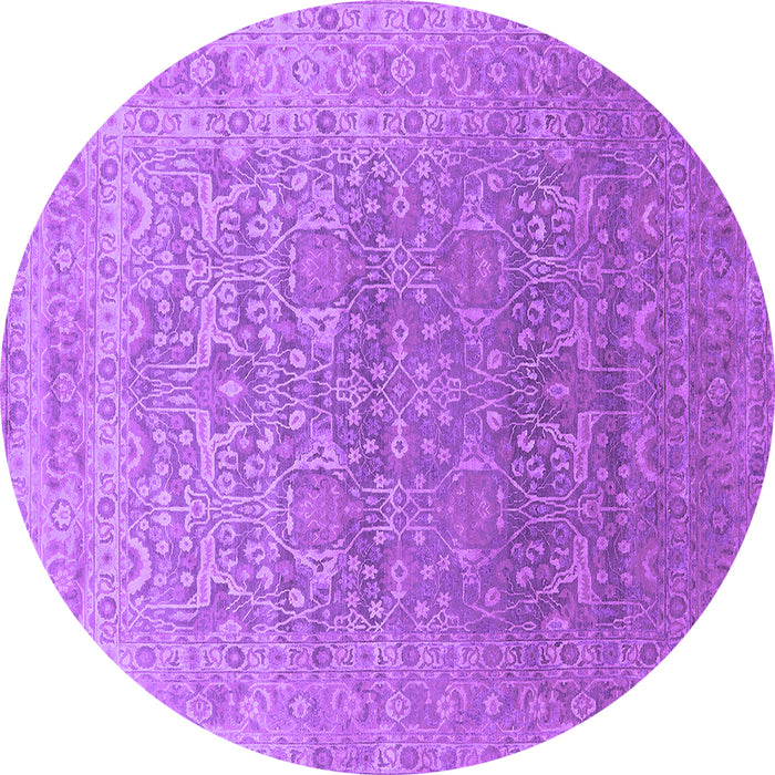 Round Oriental Purple Industrial Rug, urb2091pur