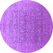 Round Oriental Purple Industrial Rug, urb2091pur