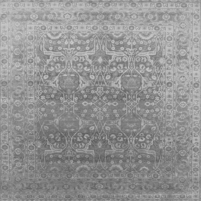 Square Machine Washable Oriental Gray Industrial Rug, wshurb2091gry