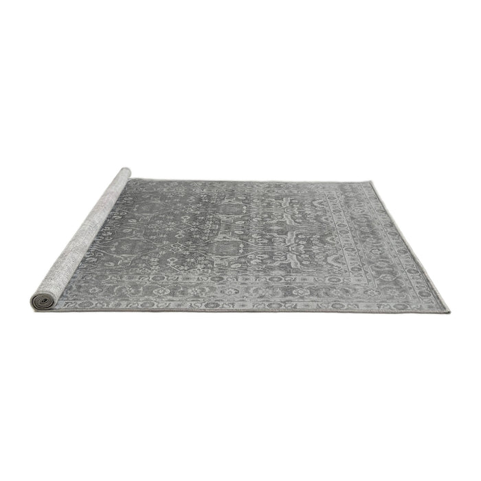 Sideview of Machine Washable Oriental Gray Industrial Rug, wshurb2091gry
