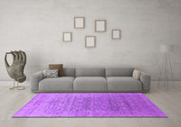 Machine Washable Oriental Purple Industrial Rug, wshurb2091pur