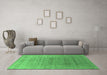 Machine Washable Oriental Emerald Green Industrial Area Rugs in a Living Room,, wshurb2091emgrn