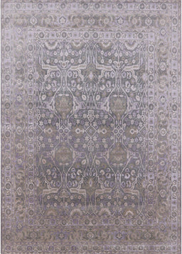 Mid-Century Modern Silver Pink Oriental Rug, urb2091