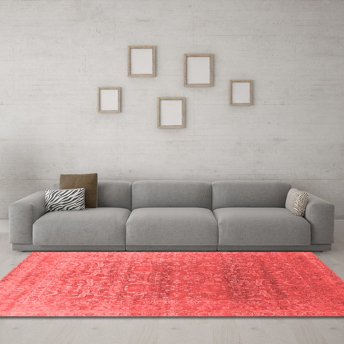 Industrial Red Washable Rugs