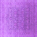 Square Machine Washable Oriental Purple Industrial Area Rugs, wshurb2091pur