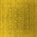 Square Machine Washable Oriental Yellow Industrial Rug, wshurb2091yw