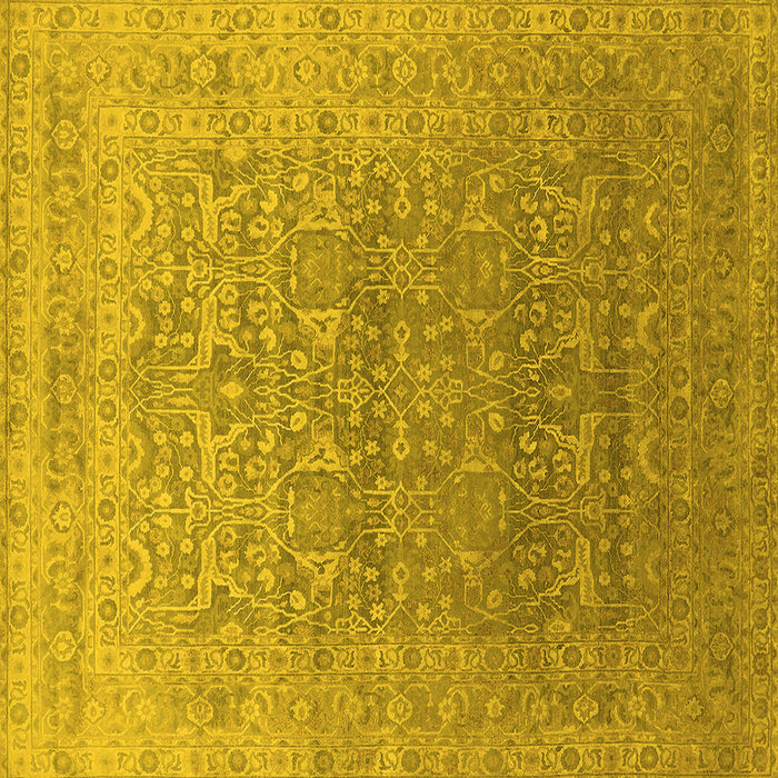 Square Oriental Yellow Industrial Rug, urb2091yw
