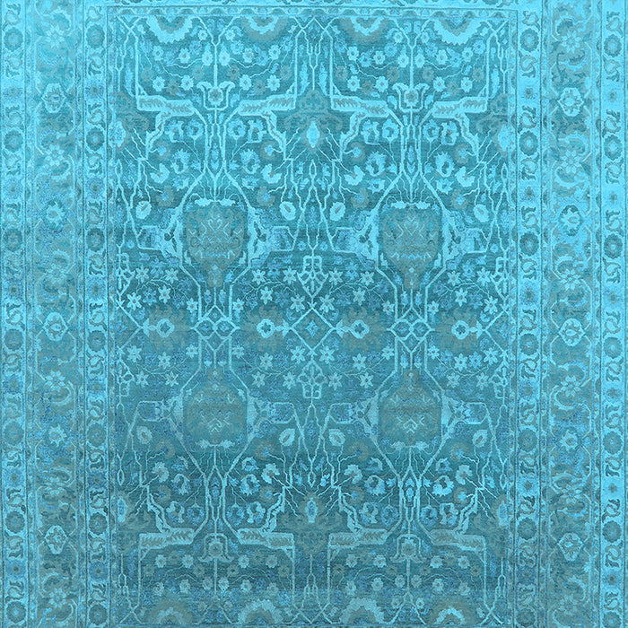 Machine Washable Oriental Light Blue Industrial Rug, wshurb2091lblu