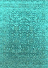 Oriental Turquoise Industrial Rug, urb2091turq