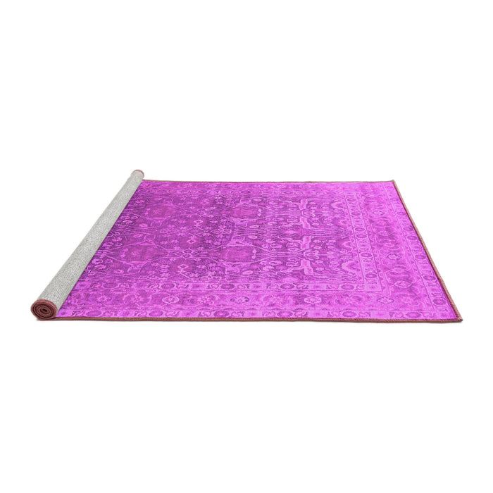 Sideview of Machine Washable Oriental Pink Industrial Rug, wshurb2091pnk