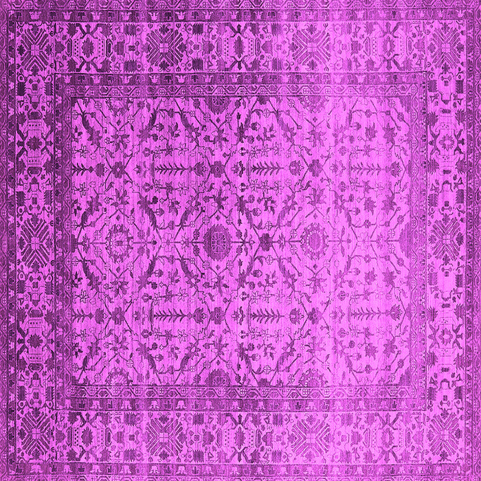 Square Machine Washable Oriental Pink Industrial Rug, wshurb2092pnk