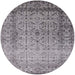 Round Machine Washable Industrial Modern Cloudy Gray Rug, wshurb2092