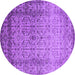 Round Oriental Purple Industrial Rug, urb2092pur