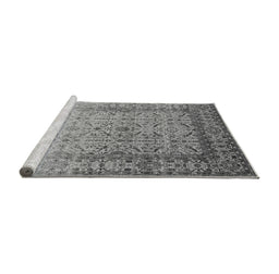 Sideview of Machine Washable Oriental Gray Industrial Rug, wshurb2092gry