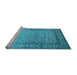 Sideview of Machine Washable Oriental Light Blue Industrial Rug, wshurb2092lblu