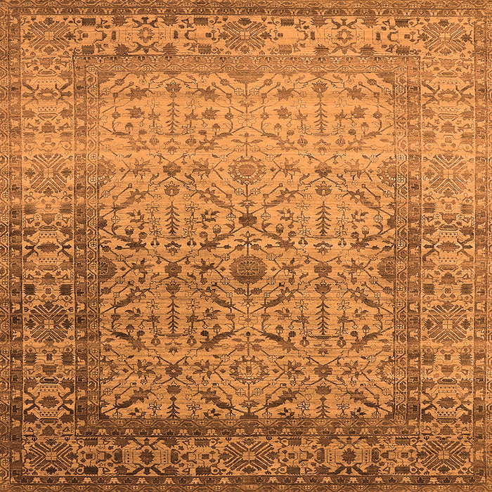 Square Oriental Orange Industrial Rug, urb2092org