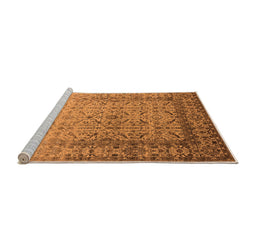 Sideview of Machine Washable Oriental Orange Industrial Area Rugs, wshurb2092org