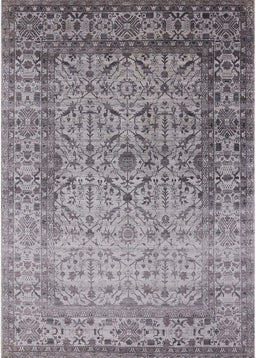 Mid-Century Modern Cloudy Gray Oriental Rug, urb2092