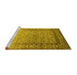 Sideview of Machine Washable Oriental Yellow Industrial Rug, wshurb2092yw