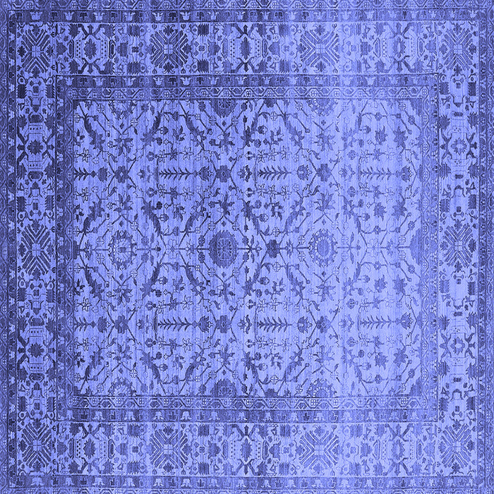 Square Oriental Blue Industrial Rug, urb2092blu