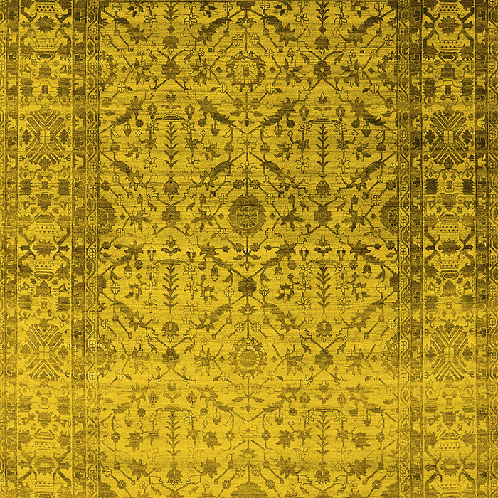 Machine Washable Oriental Yellow Industrial Rug, wshurb2092yw