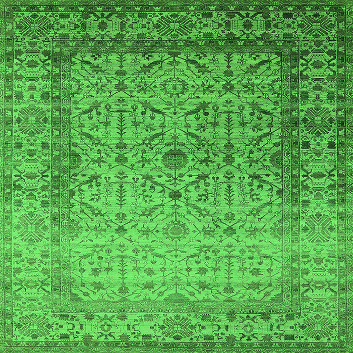 Square Oriental Green Industrial Rug, urb2092grn