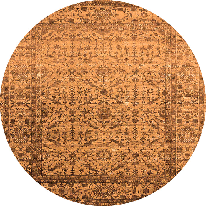 Round Oriental Orange Industrial Rug, urb2092org
